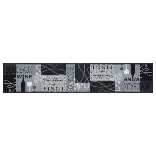 Tapete de cozinha lavável 60x300 cm veludo padrão vinho cinza