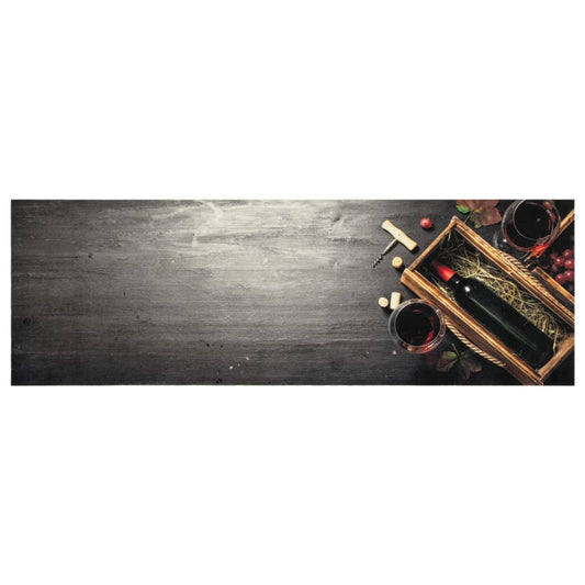 Tapete de cozinha lavável 60x180 cm veludo padrão garrafa vinho