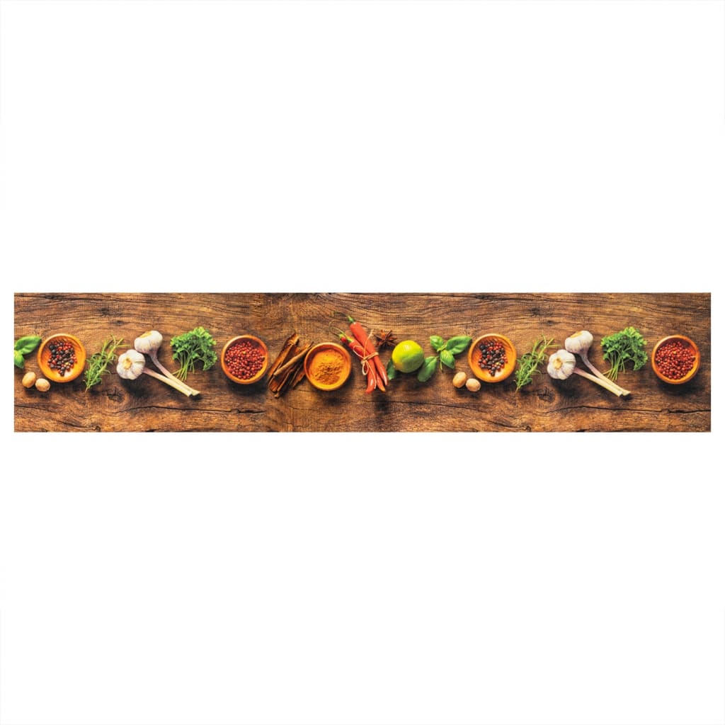Tapete de cozinha lavável 60x300 cm veludo padrão especiarias