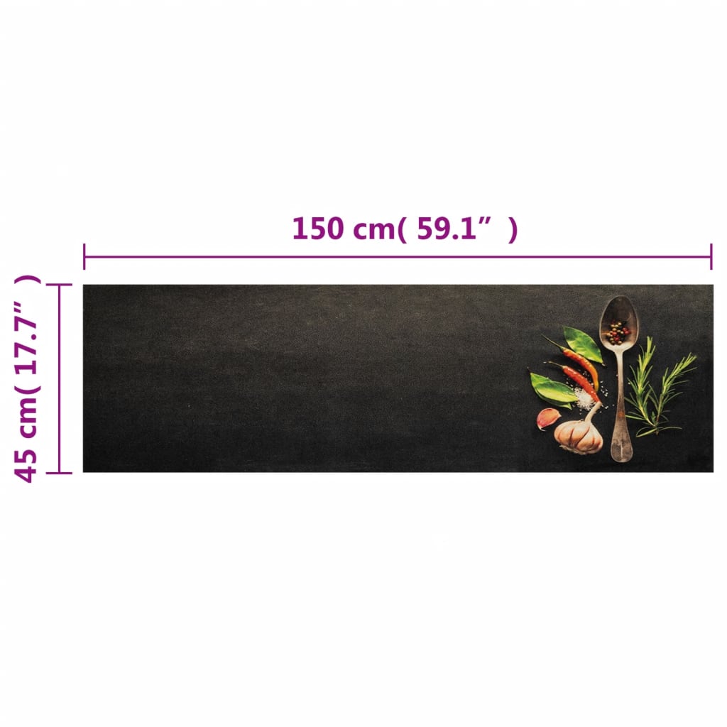 Tapete de cozinha lavável 45x150 cm veludo padrão especiarias