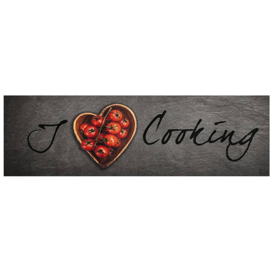 Tapete de cozinha lavável 45x150 cm veludo texto cooking