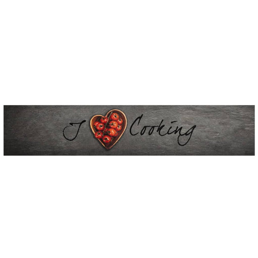 Tapete de cozinha lavável 60x300 cm veludo texto cooking