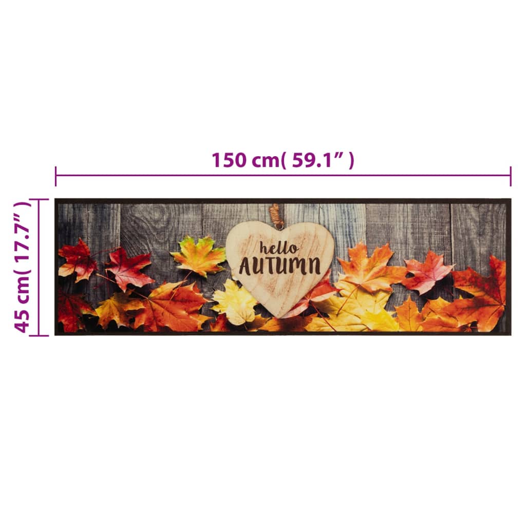 Tapete de cozinha lavável 45x150 cm veludo padrão autumn
