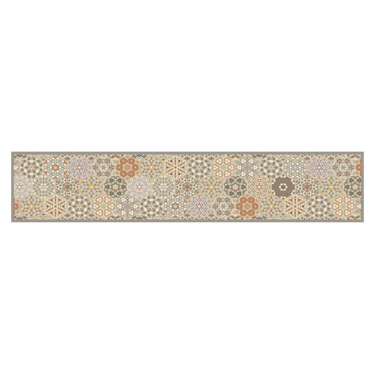 Tapete cozinha lavável 60x300 cm veludo padrão hexagonal pastel