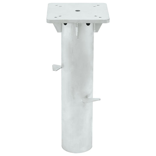 Base de guarda-sol de enterrar 16x16x39,5 cm aço prateado