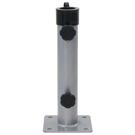 Base de guarda-sol para poste de Ø38/48 mm aço prateado