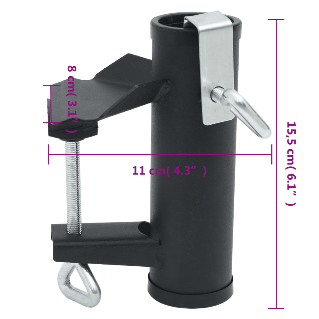 Grampos de guarda-sol para varanda 2 pcs 25-38 mm aço