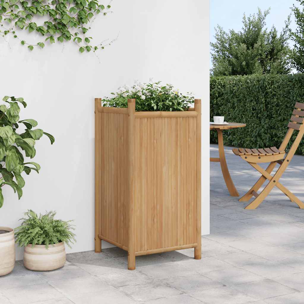 Vaso/floreira de jardim 40x40x80 cm bambu