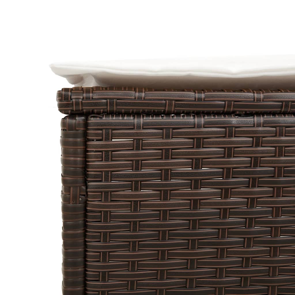 Espreguiçadeiras com almofadões 2 pcs vime PE castanho