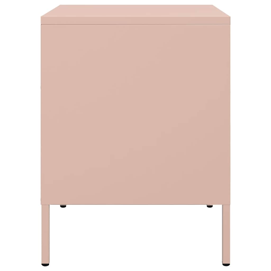 Mesa de cabeceira 36x39x50,5 cm aço rosa