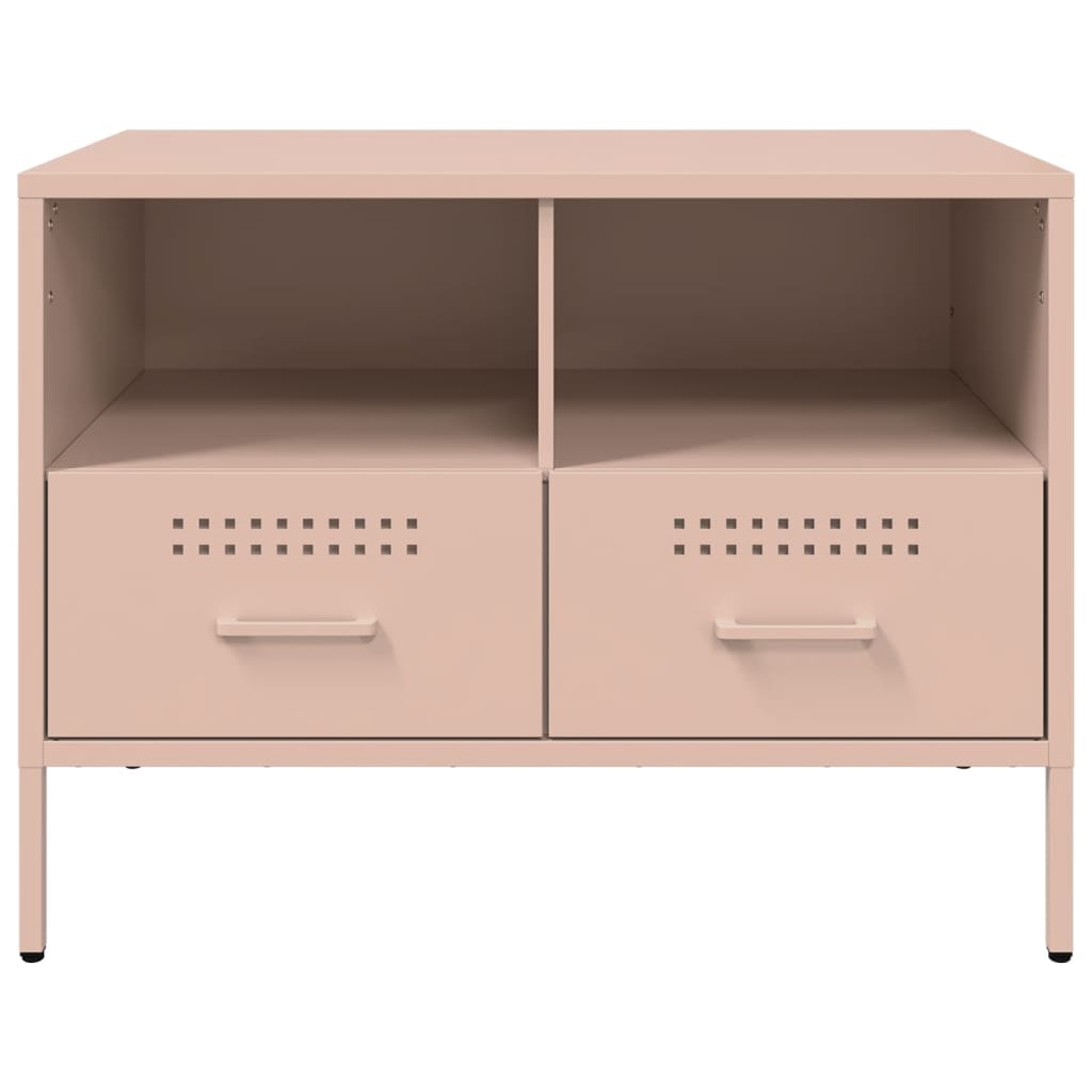 Móveis de TV aço rosa, 2 pcs