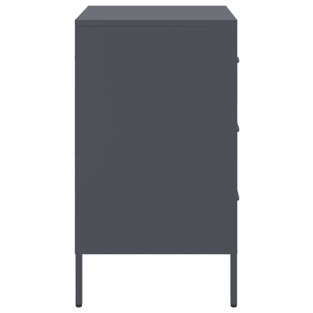 Mesas de cabeceira 2 pcs 36x39x68 cm aço antracite