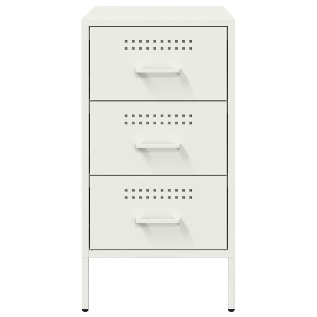 Mesa de cabeceira 36x39x68 cm aço branco