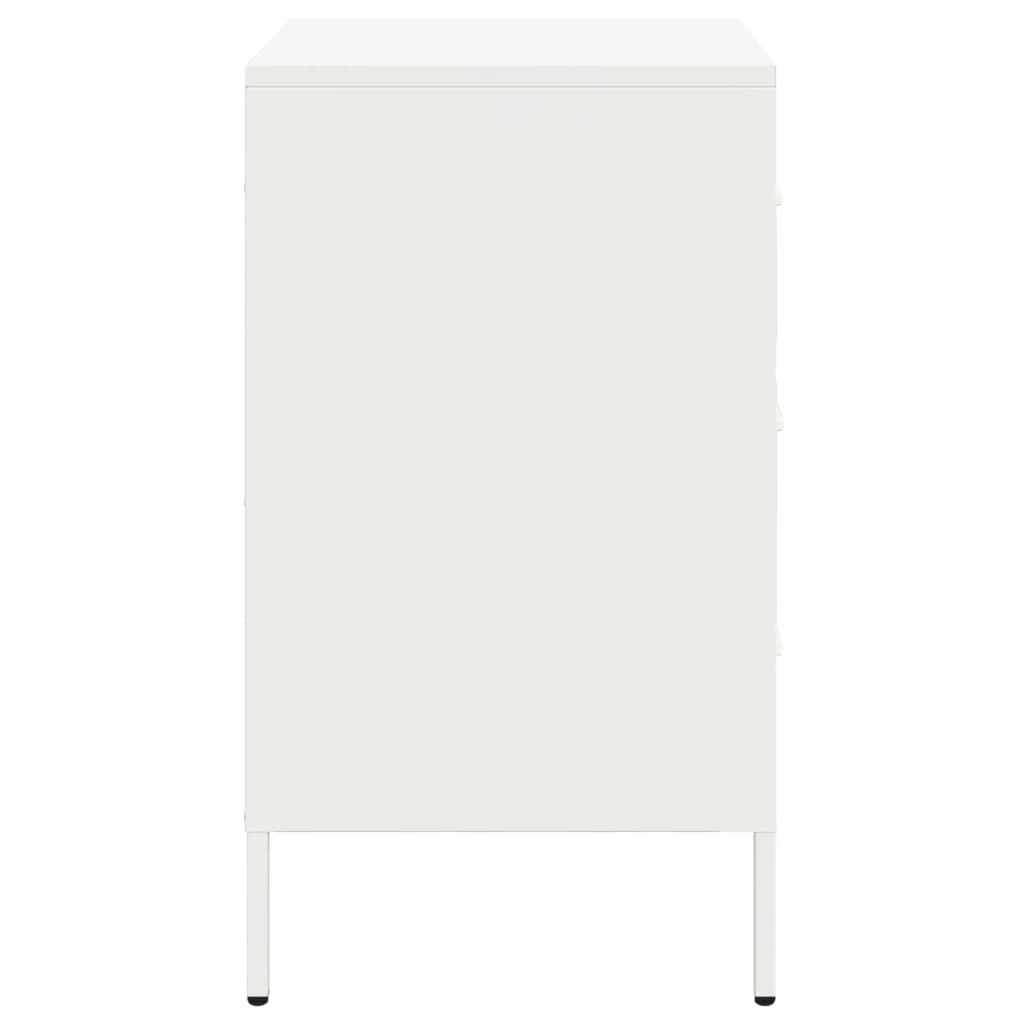 Mesa de cabeceira 36x39x68 cm aço branco