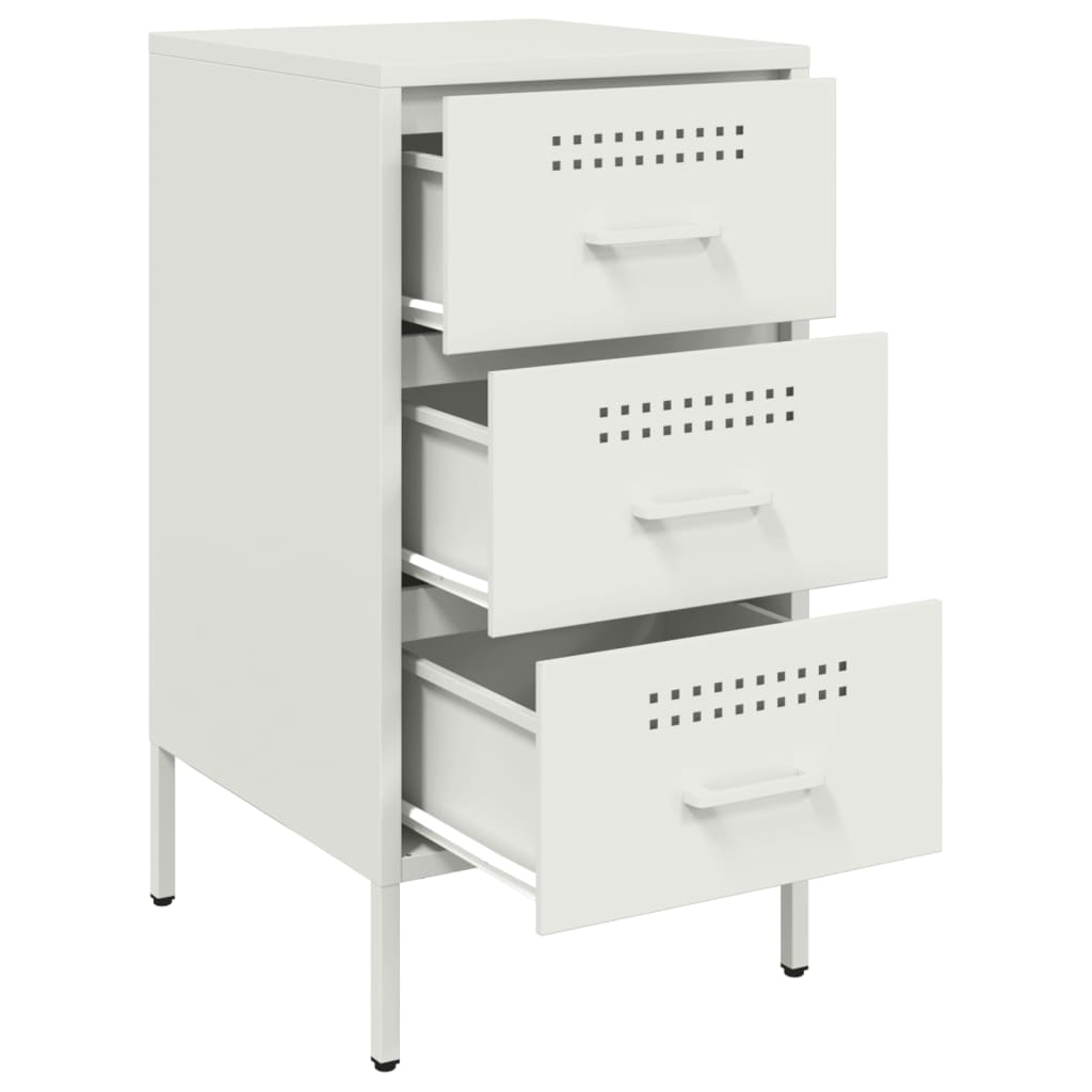 Mesa de cabeceira 36x39x68 cm aço branco