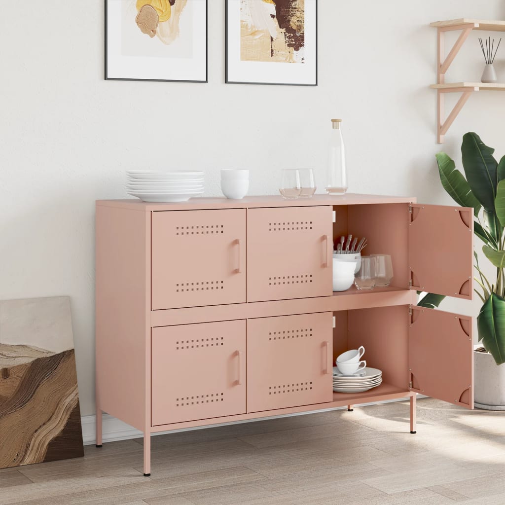 Aparador 100,5x39x79 cm aço rosa