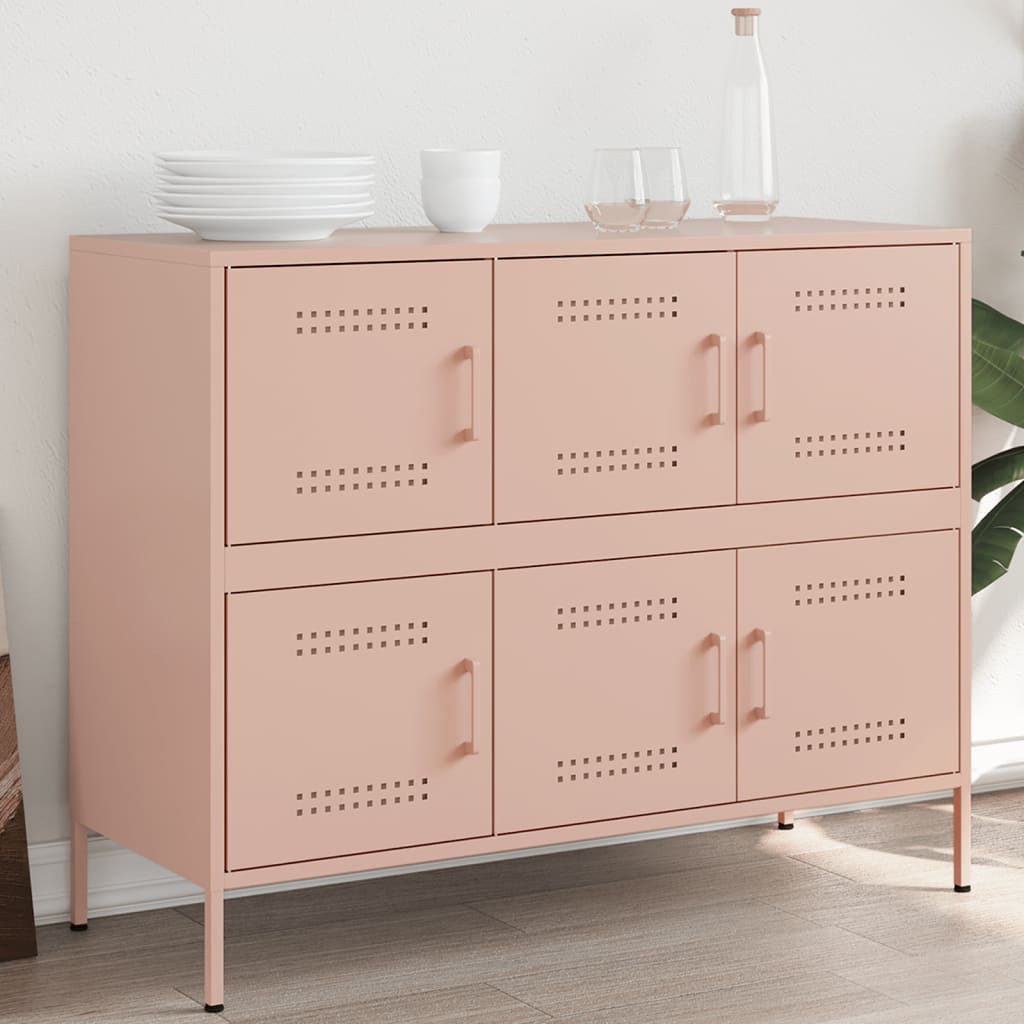 Aparador 100,5x39x79 cm aço rosa