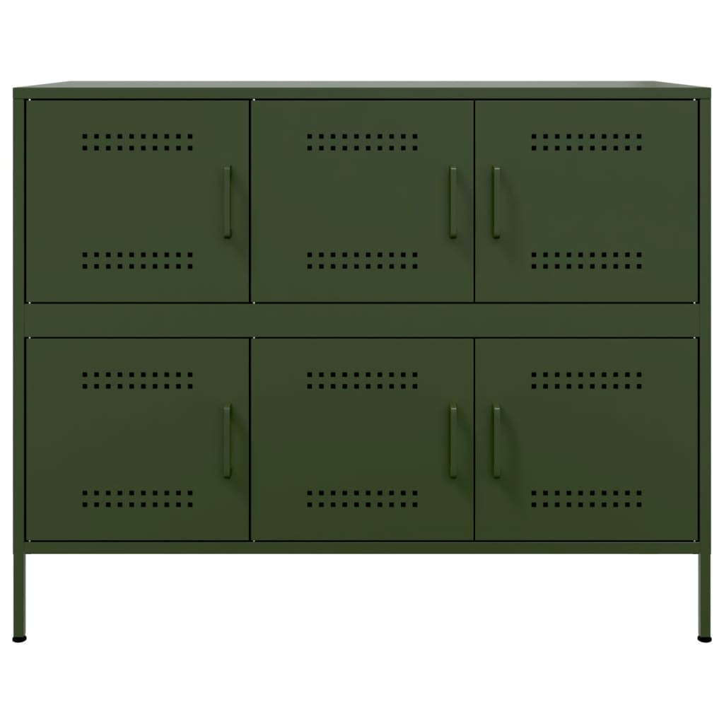 Aparador 100,5x39x79 cm aço verde-azeitona