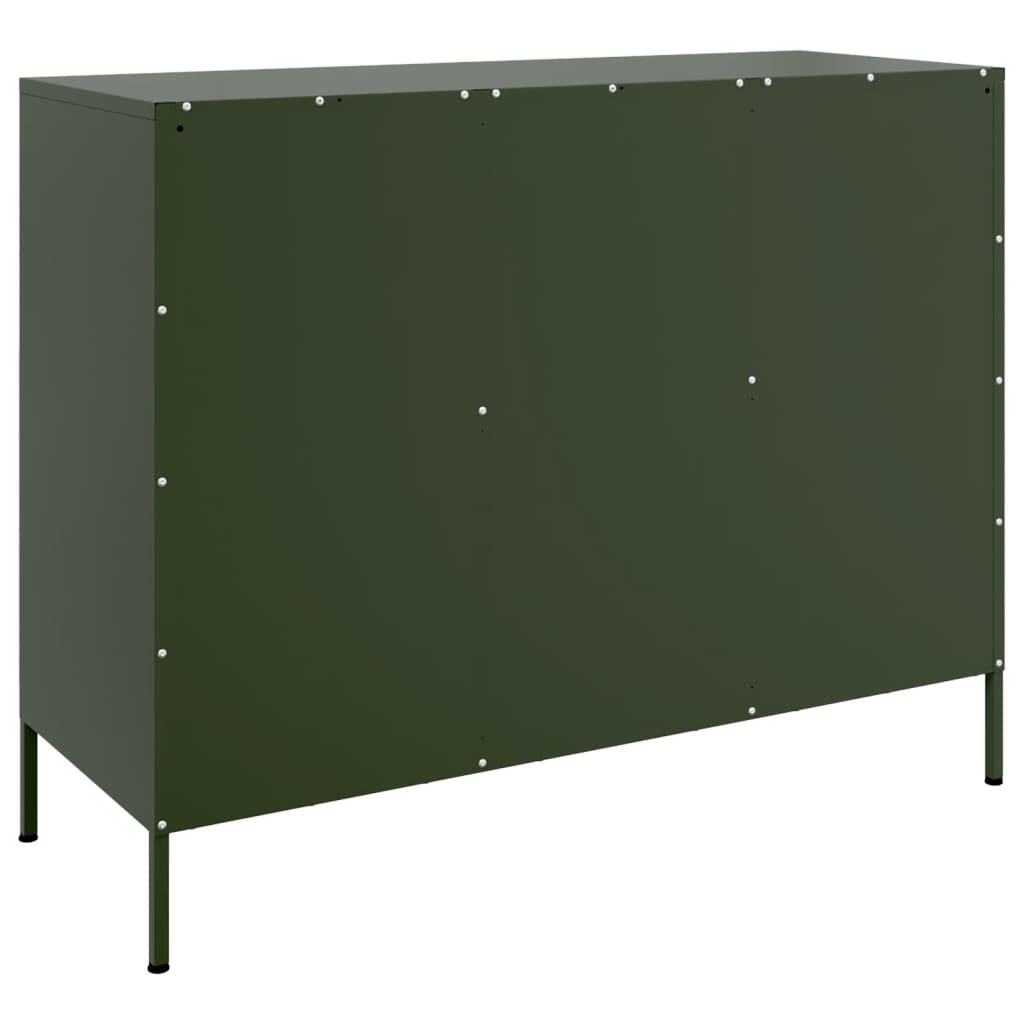 Aparador 100,5x39x79 cm aço verde-azeitona