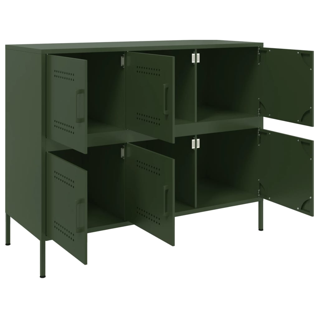 Aparador 100,5x39x79 cm aço verde-azeitona