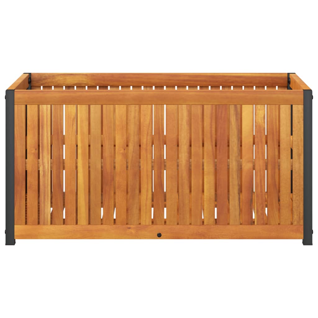 Vaso/floreira de jardim 85x45x44 cm acácia maciça e aço