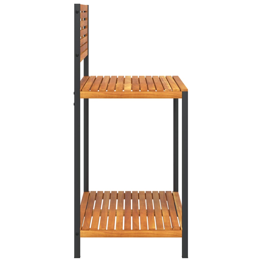 Mesa de trabalho para jardim 90x50x110 cm acácia maciça e aço