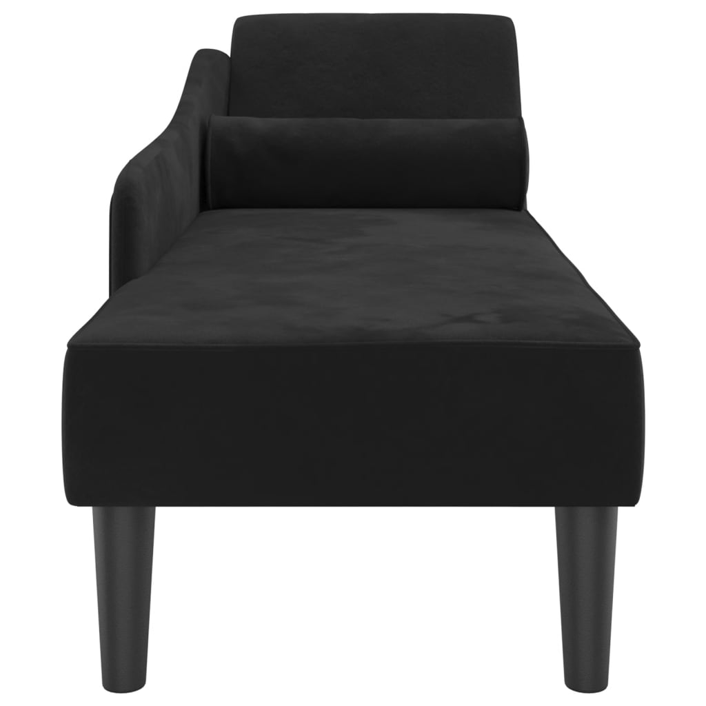 Chaise lounge com almofadões veludo preto