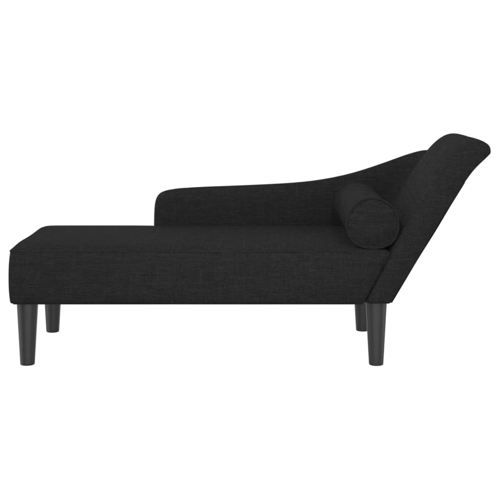Chaise lounge com almofadões tecido preto