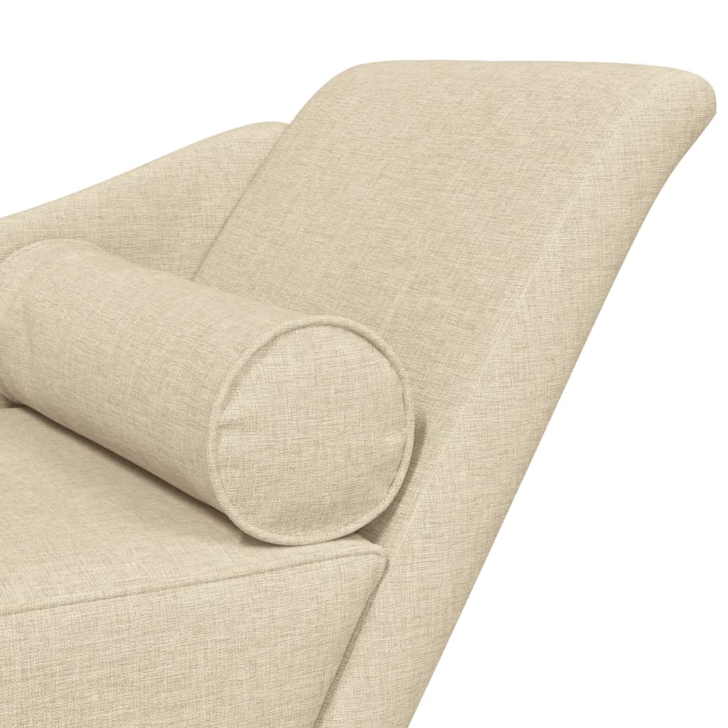 Chaise lounge com almofadões tecido creme