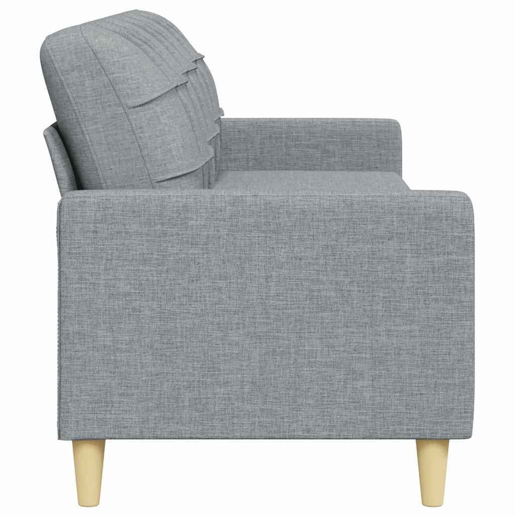 Sofá de 3 lugares 210 cm tecido cinza-claro