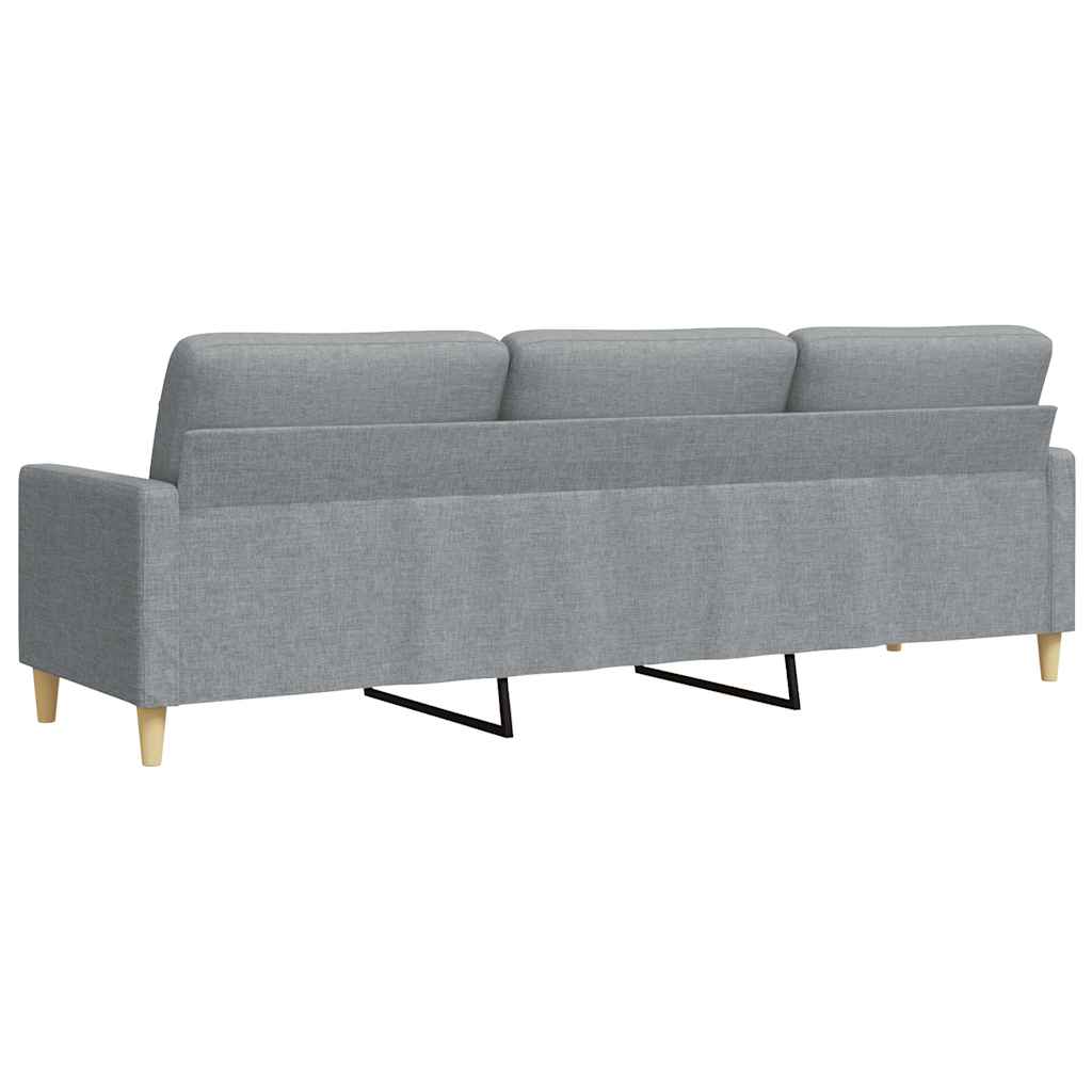 Sofá de 3 lugares 210 cm tecido cinza-claro