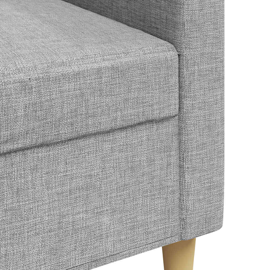 Sofá de 3 lugares 210 cm tecido cinza-claro