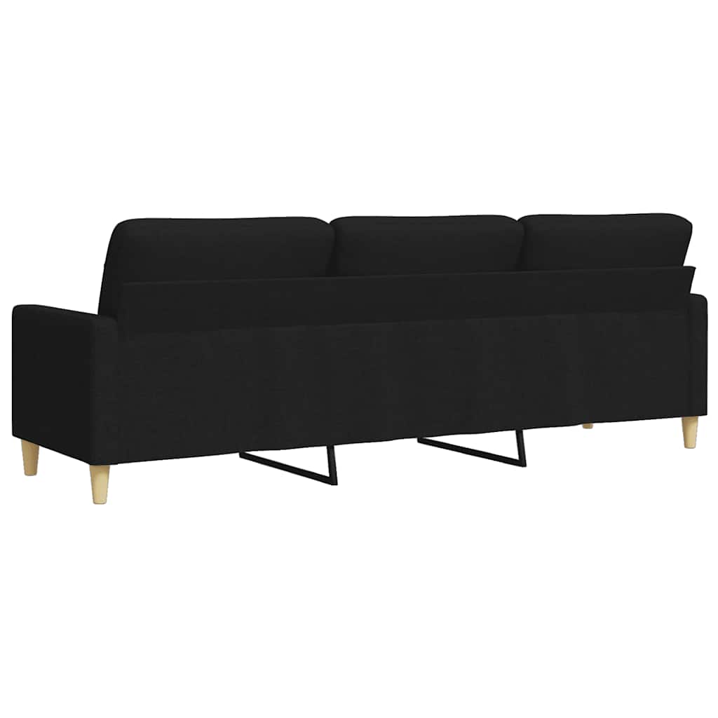 Sofá de 3 lugares tecido 210 cm preto