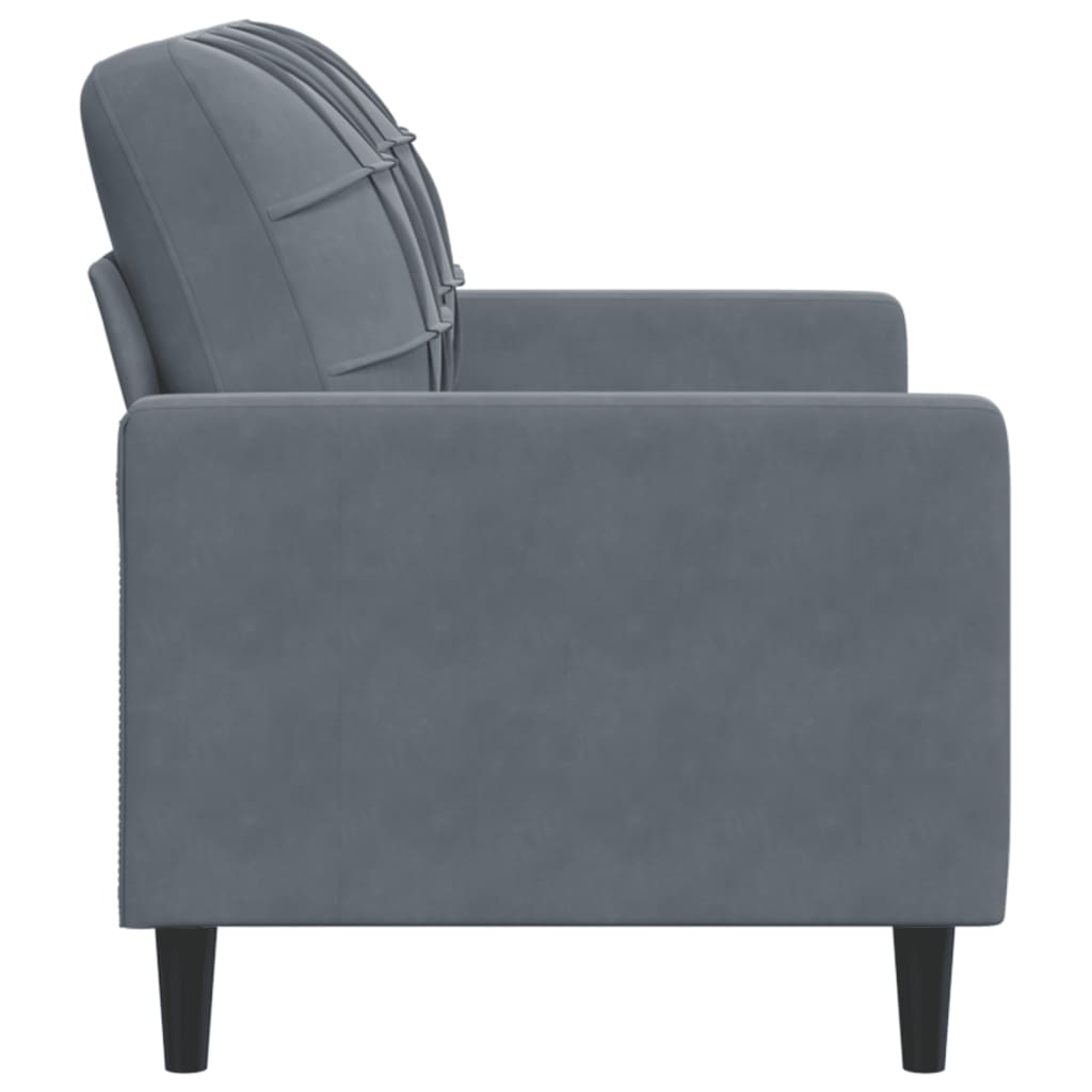 Sofá de 2 lugares 120 cm veludo cinza-escuro