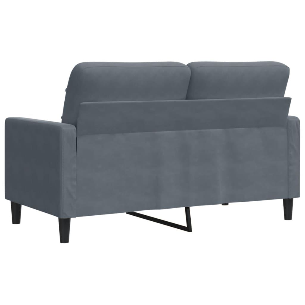 Sofá de 2 lugares 120 cm veludo cinza-escuro