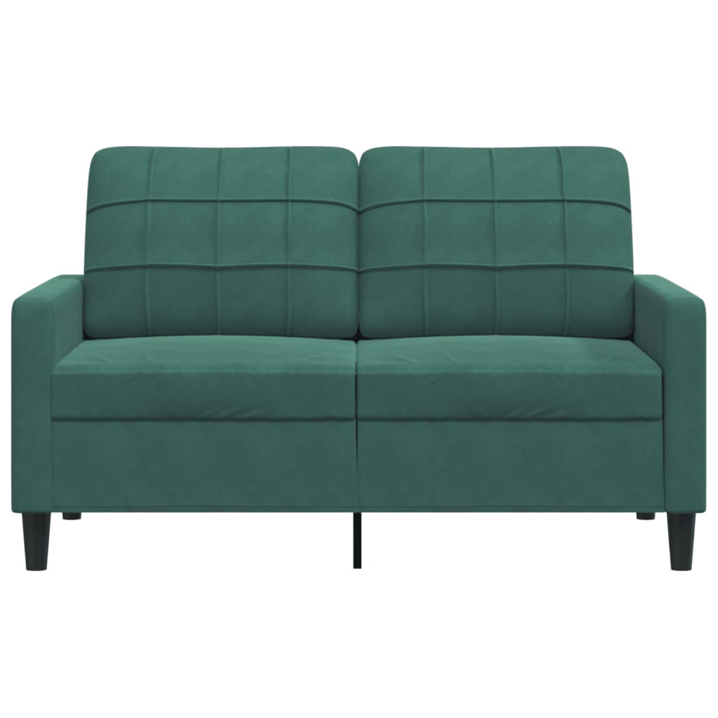 Sofá de 2 lugares 120 cm veludo verde-escuro