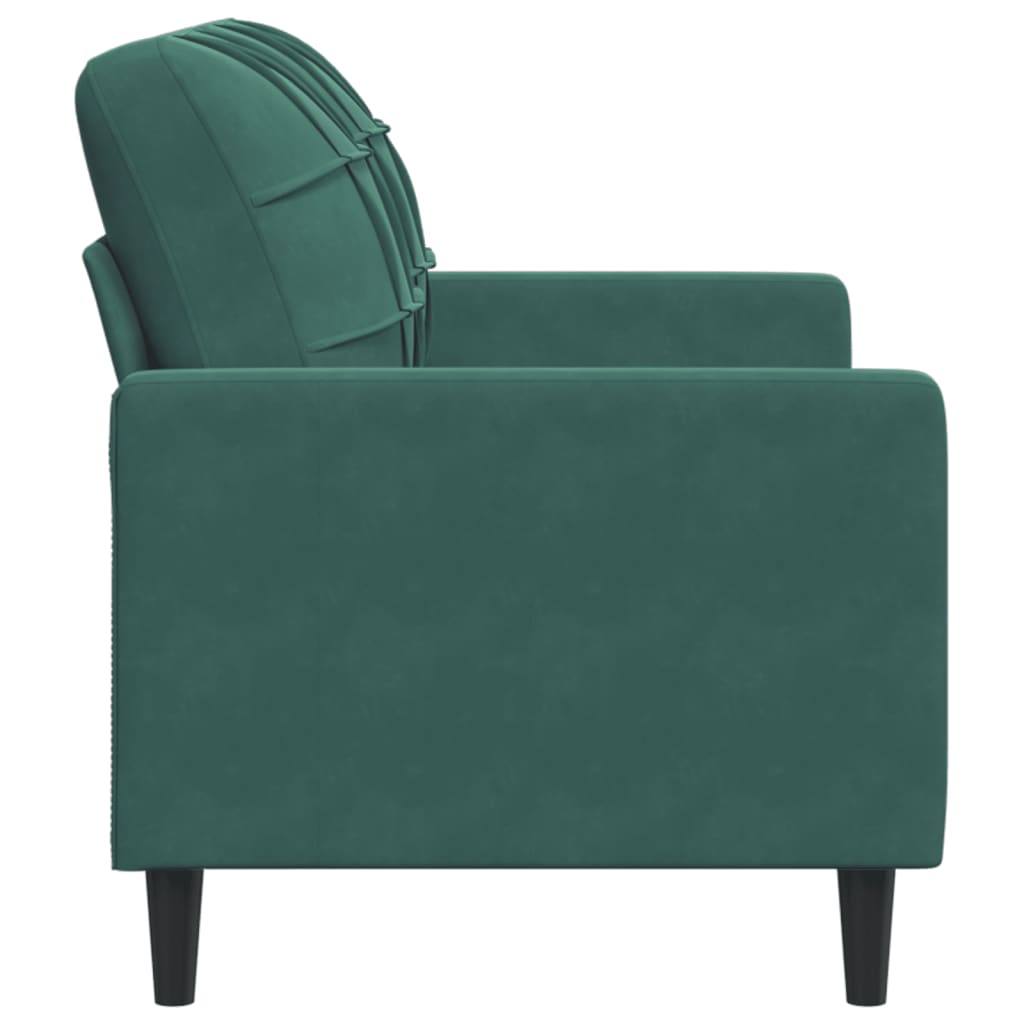 Sofá de 2 lugares 120 cm veludo verde-escuro
