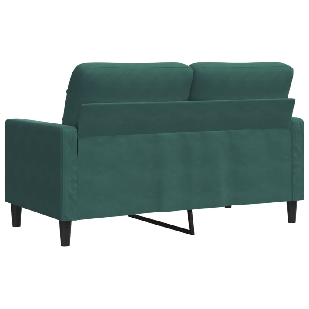 Sofá de 2 lugares 120 cm veludo verde-escuro