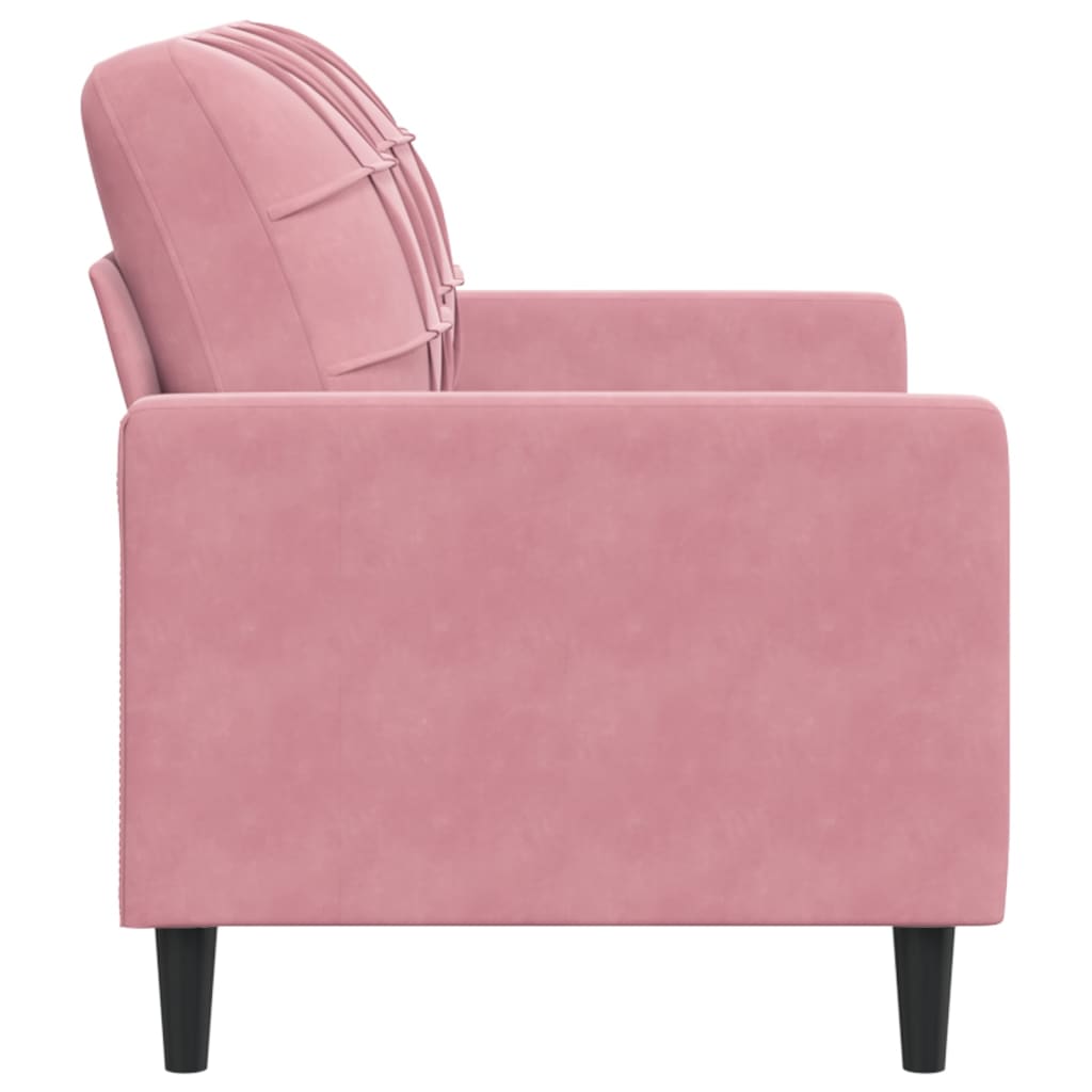 Sofá de 2 lugares veludo 120 cm rosa
