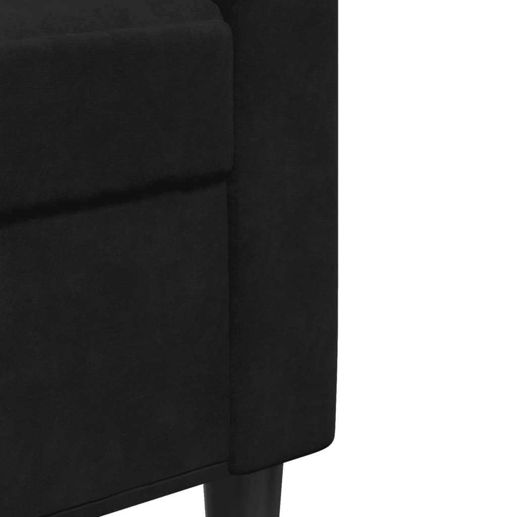 Sofá de 2 lugares veludo 120 cm preto