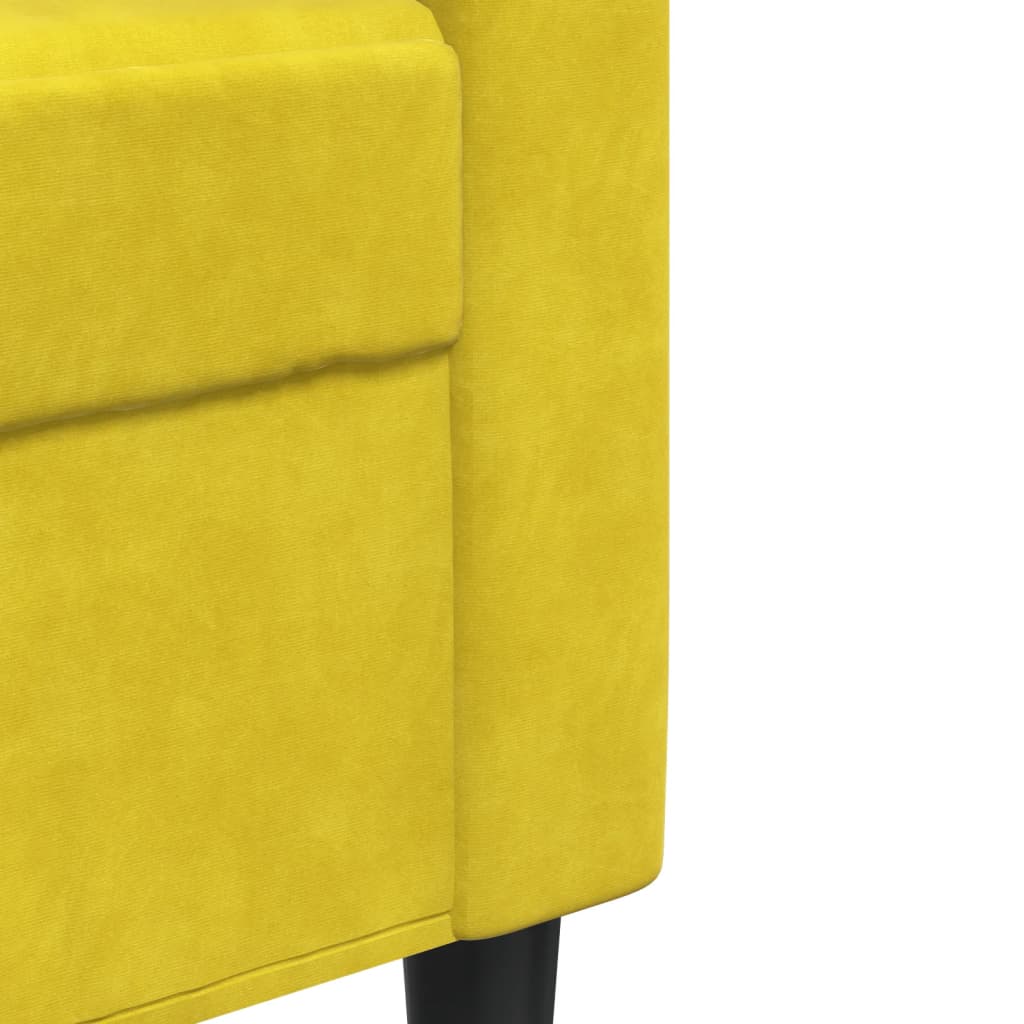 Sofá de 2 lugares veludo 120 cm amarelo