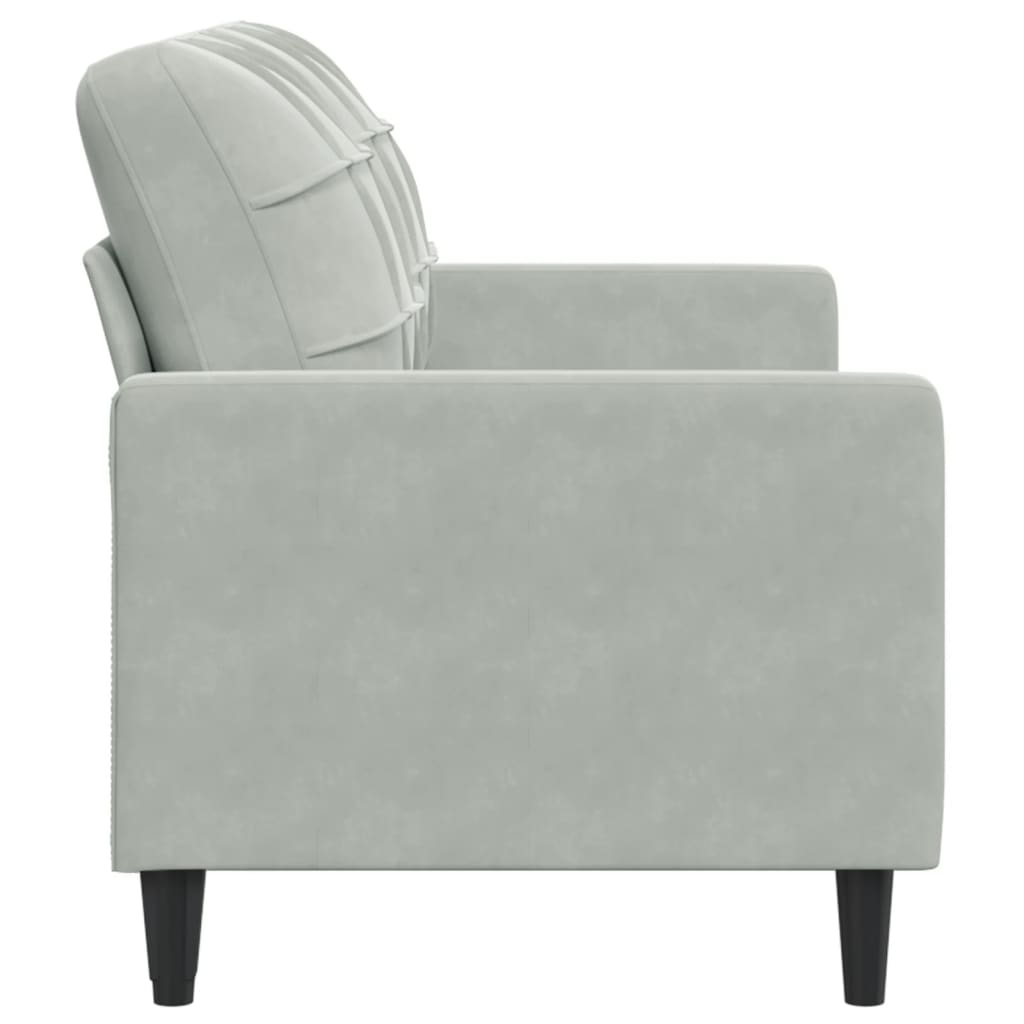 Sofá de 2 lugares 140 cm veludo cinza-claro