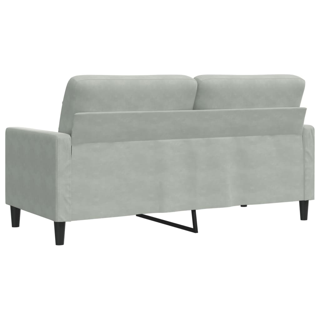 Sofá de 2 lugares 140 cm veludo cinza-claro