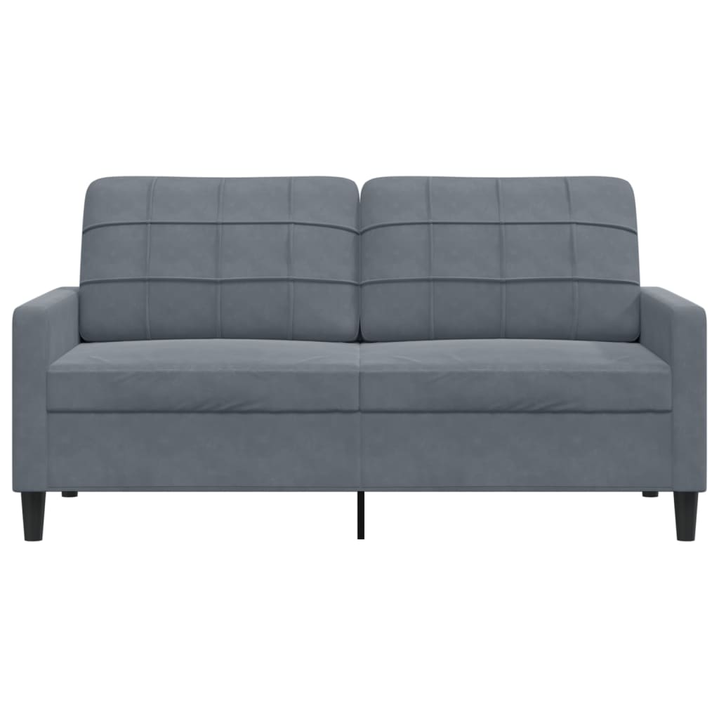 Sofá de 2 lugares 140 cm veludo cinza-escuro