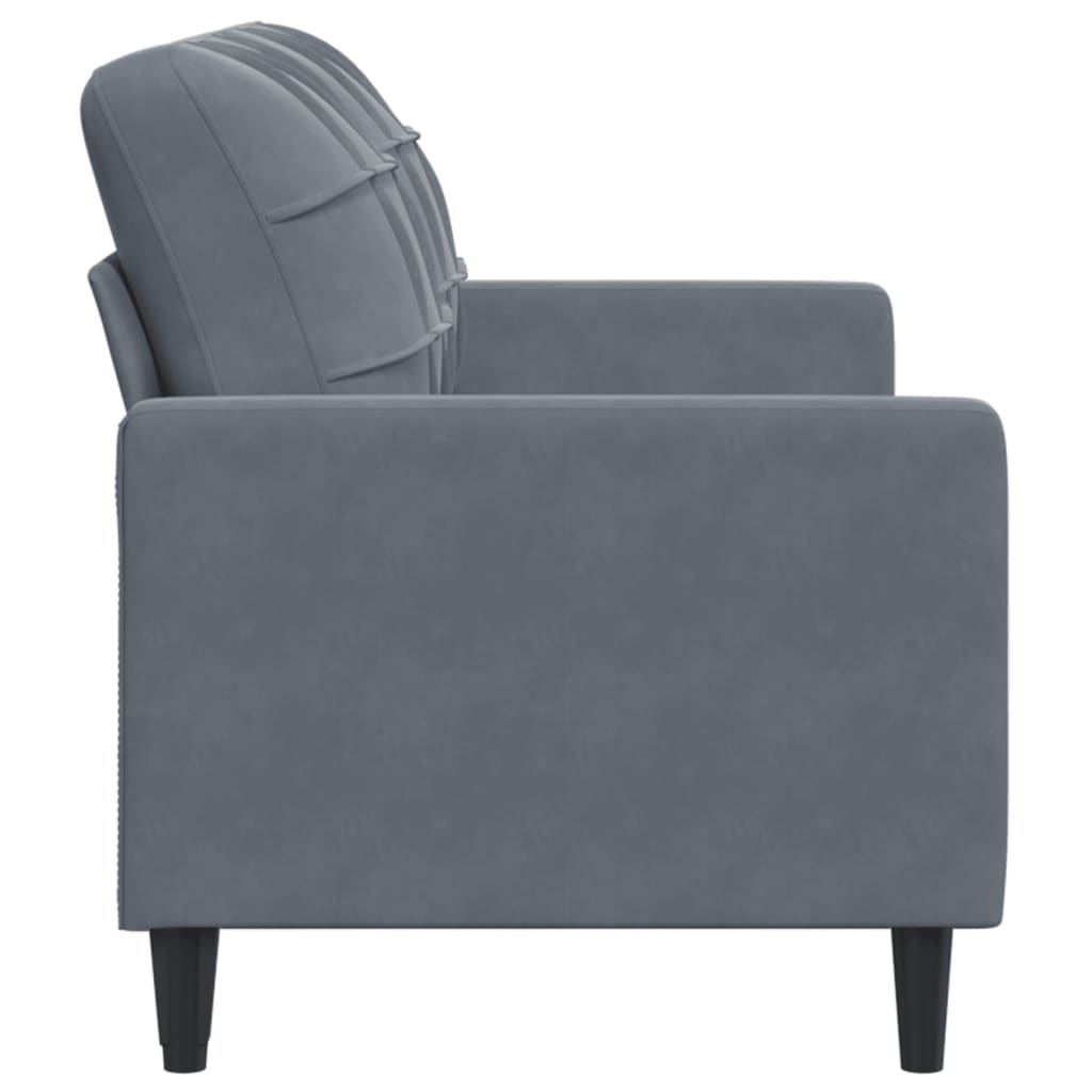 Sofá de 2 lugares 140 cm veludo cinza-escuro