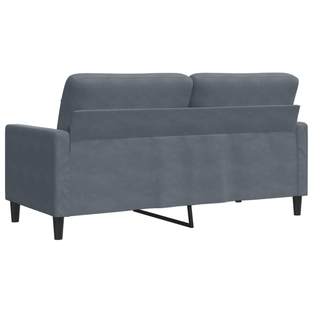 Sofá de 2 lugares 140 cm veludo cinza-escuro