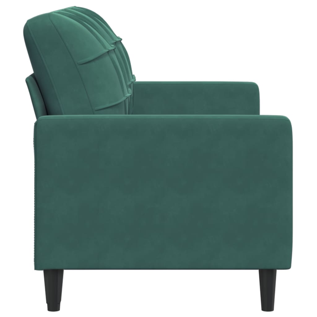 Sofá de 2 lugares 140 cm veludo verde-escuro