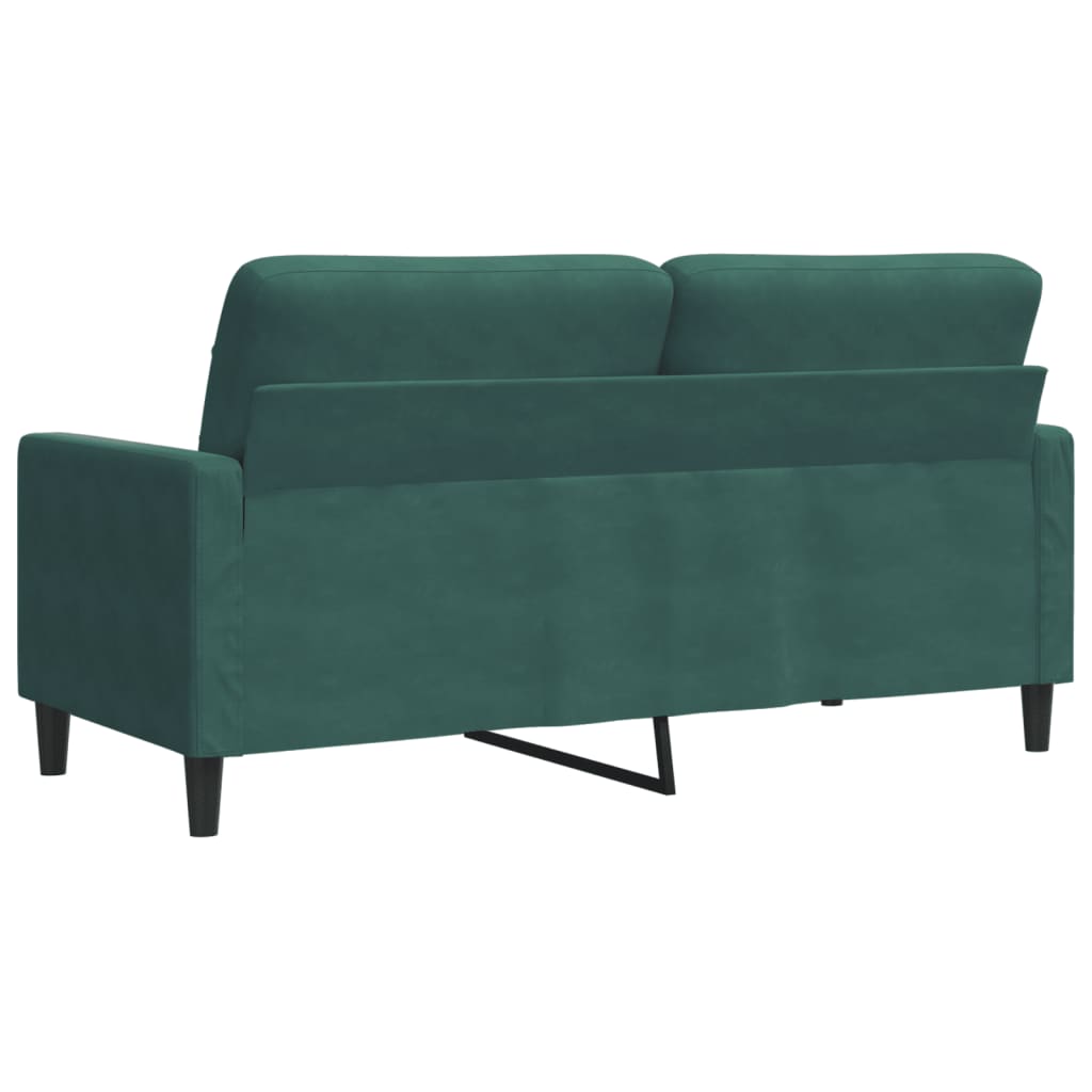 Sofá de 2 lugares 140 cm veludo verde-escuro
