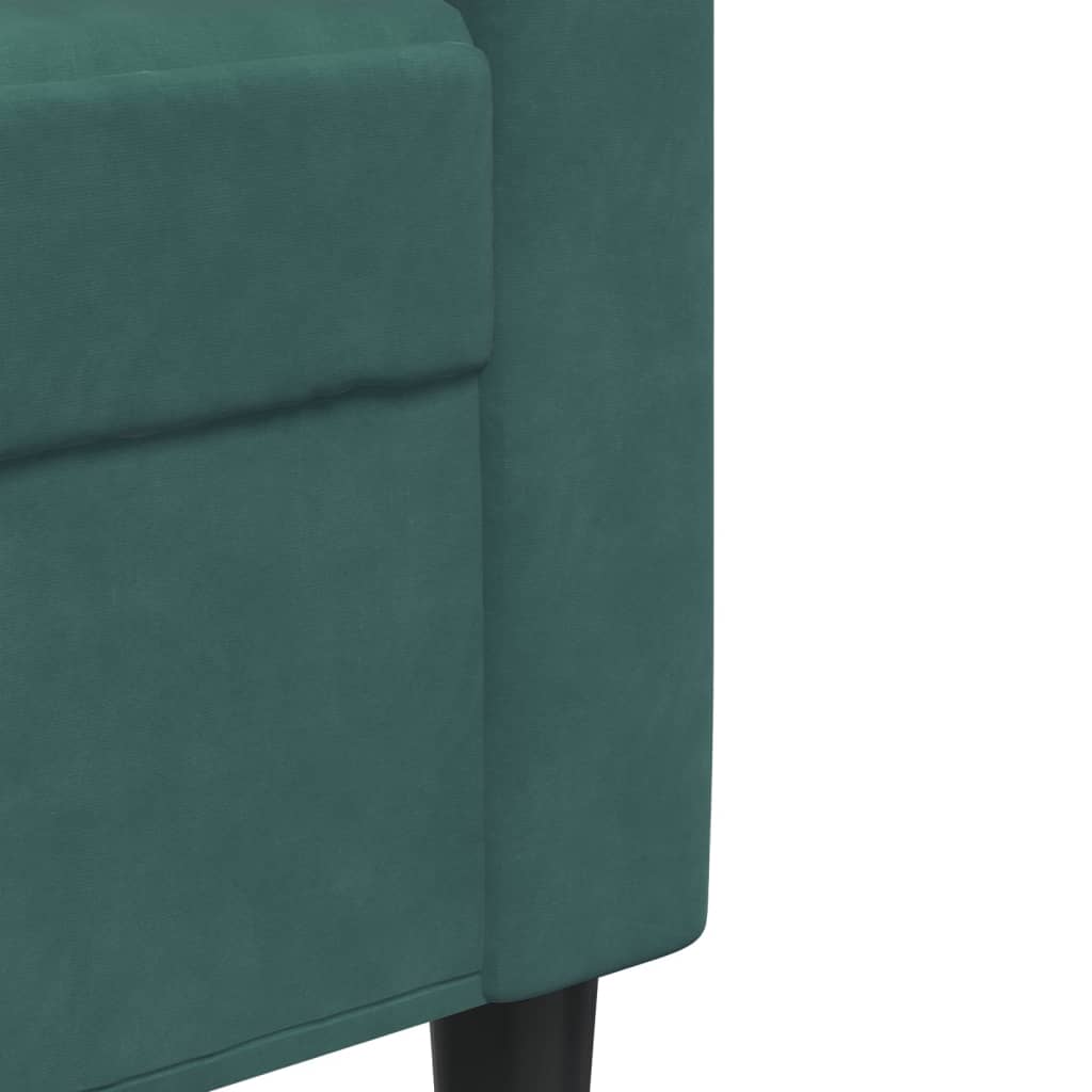 Sofá de 2 lugares 140 cm veludo verde-escuro