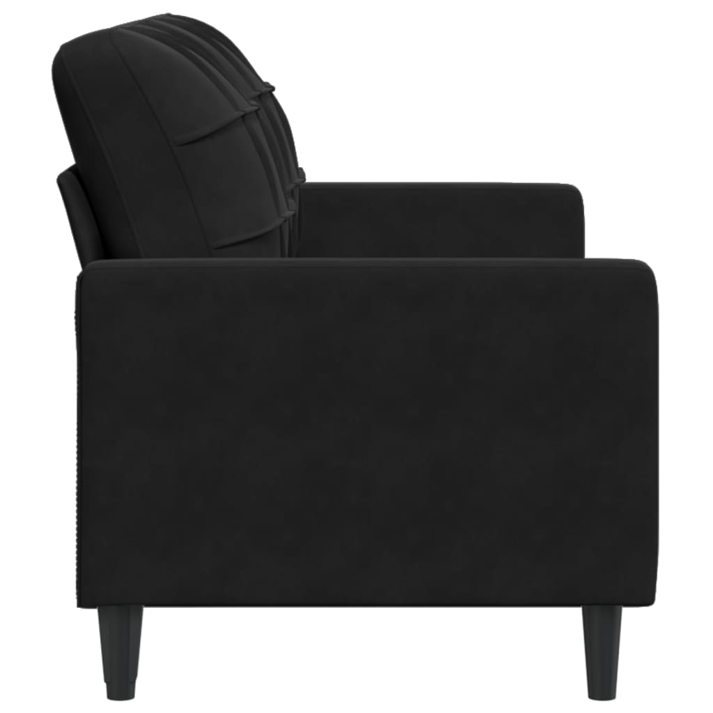 Sofá de 2 lugares veludo 140 cm preto
